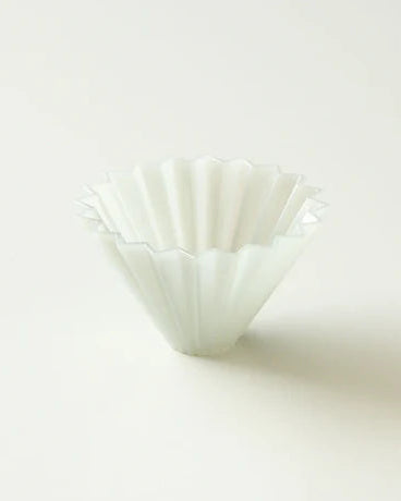 White coffee filter on a white background